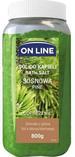 Atpalaiduojanti vonios druska On Line Pušis, 800 g kaina ir informacija | Dušo želė, aliejai | pigu.lt