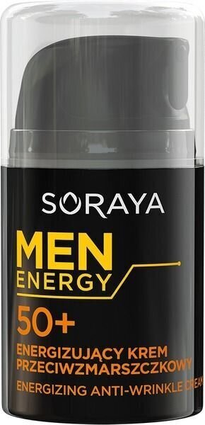 Veido kremas nuo raukšlių Soraya Men Energy, 50+, 50 ml kaina ir informacija | Veido kremai | pigu.lt