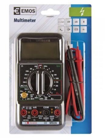 Emos Multimetr cyfrowy M-92A (M2092) цена и информация | Mechaniniai įrankiai | pigu.lt