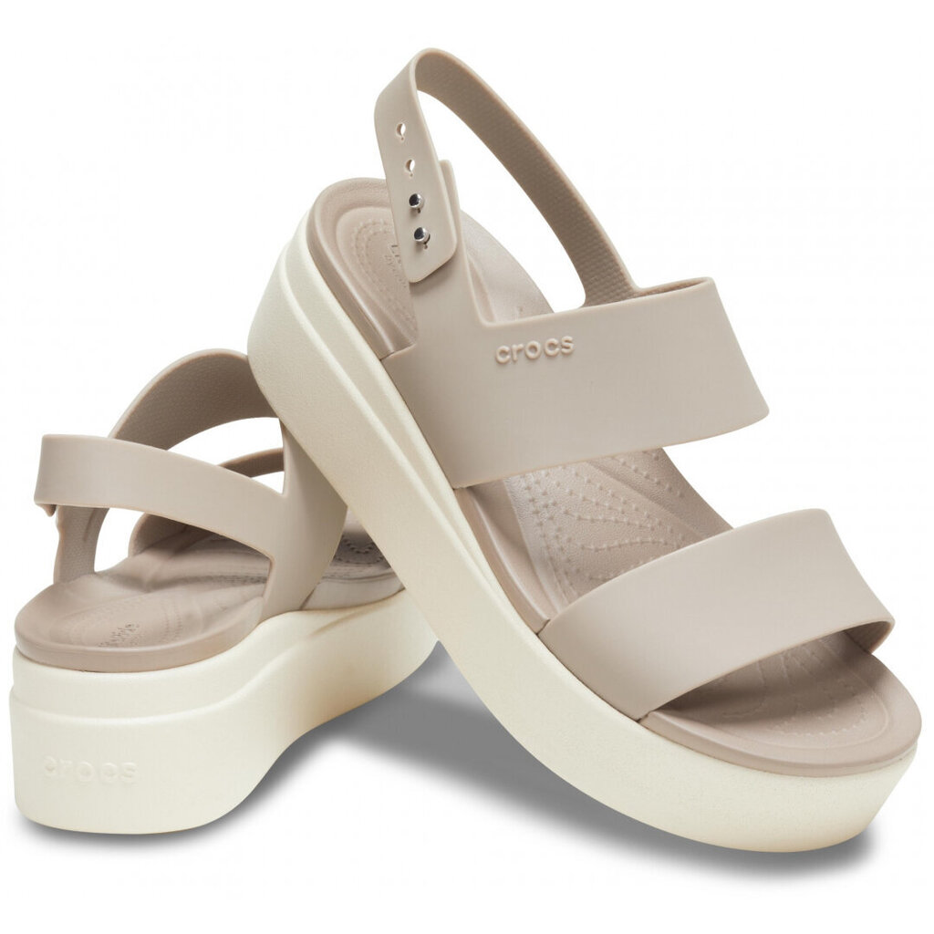 Basutės moterims Crocs™ Brooklyn Low Wedge, pilkos kaina ir informacija | Basutės moterims | pigu.lt