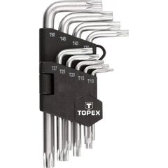 Набор ключей Torx T10-T50, Г-образные, 9 шт. Topex 35D960 цена и информация | Механические инструменты | pigu.lt