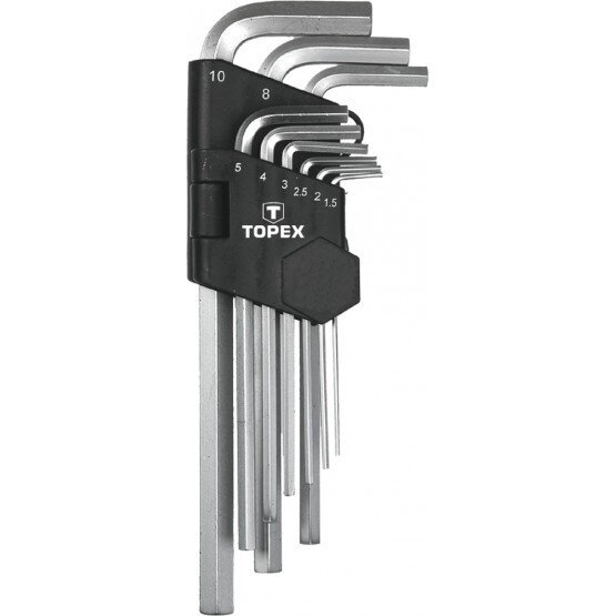 Topex Zestaw kluczy imbusowych hex typ L 1,5-10mm 9szt. (35D956) kaina ir informacija | Mechaniniai įrankiai | pigu.lt