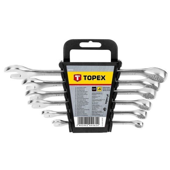 Topex Kombinuotų veržliarakčių rinkinys 8-17mm 6 vnt 35D755 цена и информация | Mechaniniai įrankiai | pigu.lt