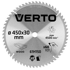 Диск пильный VERTO, 450 x 30 мм, 60 зубьев цена и информация | Механические инструменты | pigu.lt
