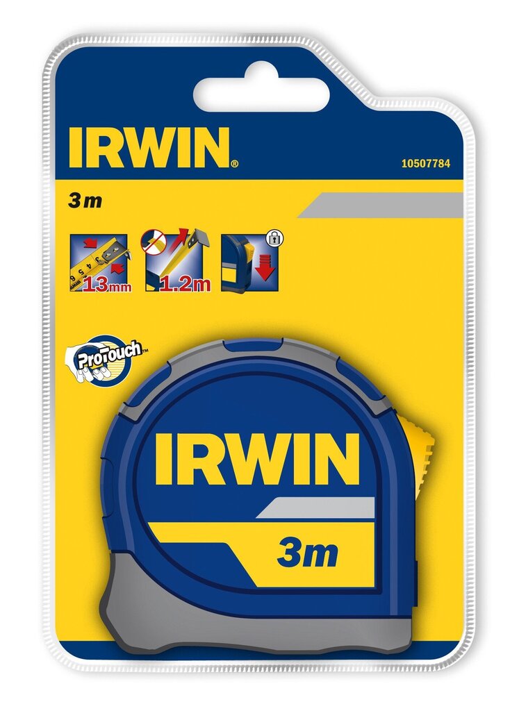 Ruletė Irwin 3 m/13 mm, blisteryje kaina ir informacija | Mechaniniai įrankiai | pigu.lt