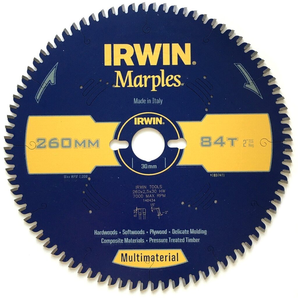 Pjovimo diskas Irwin Marples 300x30Px96T 3,2 mm TCG kaina ir informacija | Mechaniniai įrankiai | pigu.lt