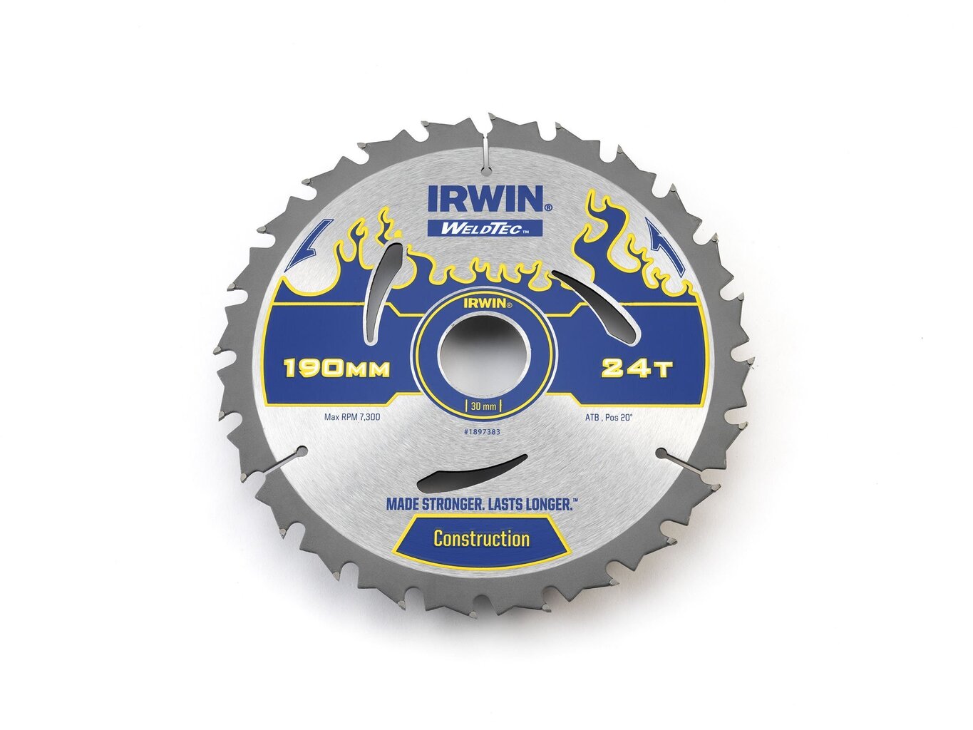 Pjovimo diskas Irwin Weldtec 190x30(20)x24T 2,4 mm ATB kaina ir informacija | Mechaniniai įrankiai | pigu.lt