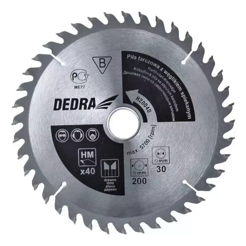 Pjovimo diskas Dedra 40d. 170X16mm, 1 vnt. kaina ir informacija | Mechaniniai įrankiai | pigu.lt