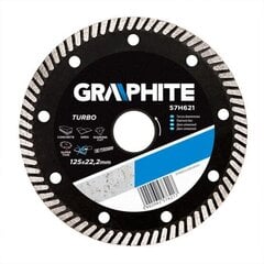 Deimantinis pjovimo diskas Graphite, 125x22,2mm kaina ir informacija | Mechaniniai įrankiai | pigu.lt