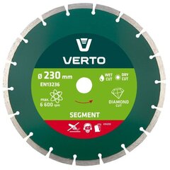 Диск алмазный сегментный 230x22.2 мм VERTO 61H2S9 цена и информация | Шлифовальные машины | pigu.lt