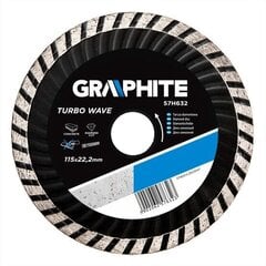 Grafitinis deimantinis diskas 115x22,2 mm turbo banga 57H632 kaina ir informacija | Šlifuokliai | pigu.lt