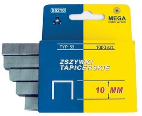 Grūdintos apmušalų kabės Type „Mega“ 53, 12 mm kaina ir informacija | Mechaniniai įrankiai | pigu.lt