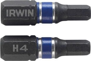 Sukamasis antgalis Irwin HEX4 25 mm, 2 vnt. kaina ir informacija | Mechaniniai įrankiai | pigu.lt