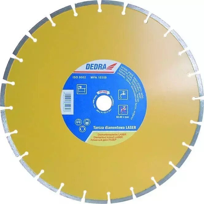 Diskas deimantinis Dedra 300x25.4mm , 1 vnt. kaina ir informacija | Mechaniniai įrankiai | pigu.lt