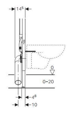 Potinkinis WC bakelis 8 cm su rėmu DUOFIX SIGMA H114 cm pakabinamiems WC 111.796.00.1 kaina ir informacija | Priedai unitazams, bidė | pigu.lt