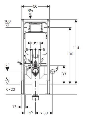 GEBERIT 111.796.00.1 GEB00416 Bâti-Support Duofix Sigma 8 WC Suspendu 114  cm-réservoir à encastrer-111.796 : : Bricolage