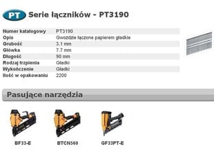 Гвозди BOSTITCH PT 33; 3.1 x 90 мм, 2200 шт. цена и информация | Механические инструменты | pigu.lt