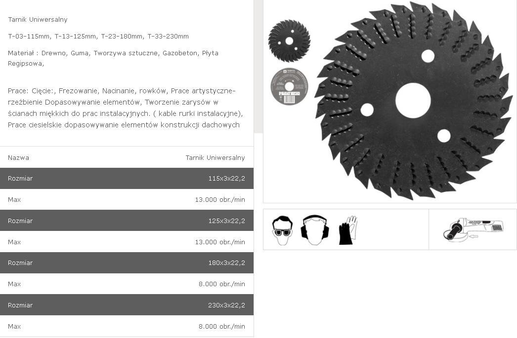 230 mm diskinio pjūklo diskas Tarpol Universal Rasm Fi T-33 kaina ir informacija | Šlifuokliai | pigu.lt