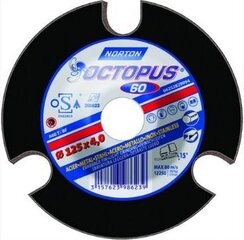 Metalo šlifavimo diskas Norton Octopus 125x4.0x22.2 mm kaina ir informacija | Šlifuokliai | pigu.lt