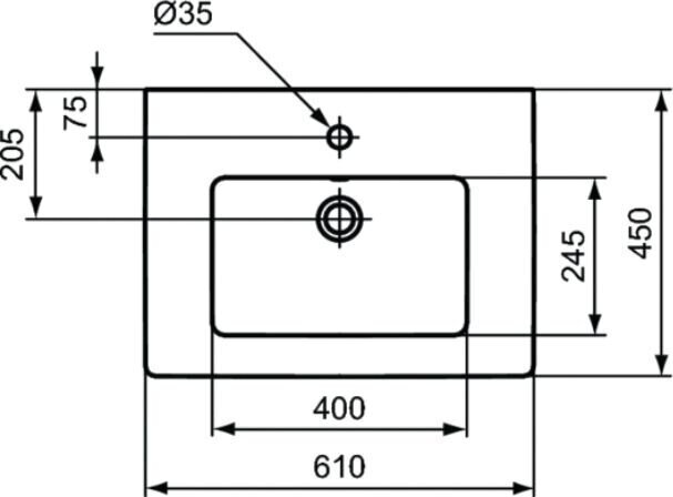 Baldinis praustuvas Ideal Standard Tempo 61cm (E066801) kaina ir informacija | Praustuvai | pigu.lt