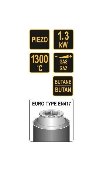 Degiklis dujinis Piezo 1300°C Vorel (73412) kaina ir informacija | Mechaniniai įrankiai | pigu.lt