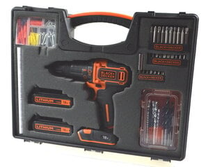 BLACK+DECKER IMPACT DRIVER 18V 2x1.5Ah LI-ION + АКСЕССУАРЫ + ОРГАНАЙЗЕР цена и информация | Шуруповерты, дрели | pigu.lt