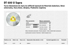 Pjovimo diskas Klingspor DT600U kaina ir informacija | Mechaniniai įrankiai | pigu.lt