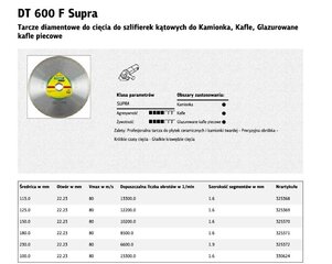 Pjovimo diskas Klingspor DT600F kaina ir informacija | Mechaniniai įrankiai | pigu.lt