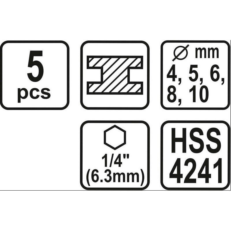 Grąžtų rinkinys Hex 6.3 mm kaina ir informacija | Mechaniniai įrankiai | pigu.lt