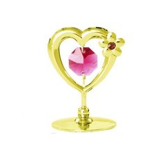 Suvenyras „Širdis su gėle“ su SWAROVSKI kristalais kaina ir informacija | Interjero detalės | pigu.lt