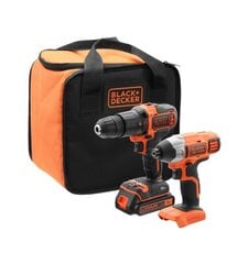 Комбинированный комплект BLACK+DECKER 18V ОТВЕРТКА + ОТВЕРТКА 1x1.5Ah + СУМКА цена и информация | Механические инструменты | pigu.lt