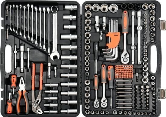 Įrankių rinkinys 225 vnt. (58693) STHOR kaina ir informacija | Mechaniniai įrankiai | pigu.lt