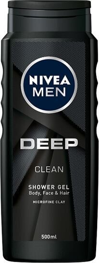 Dušo želė vyrams Nivea Men Shower Gel Deep Clean, 500 ml цена и информация | Dušo želė, aliejai | pigu.lt