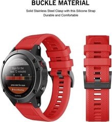 Ремешок для часов Garmin Fenix ​​3 / 5X / 3HR / 5X PLUS / 6X / 6X PRO / 7X (26 мм), Tech Protect Smooth, красный цена и информация | Аксессуары для смарт-часов и браслетов | pigu.lt