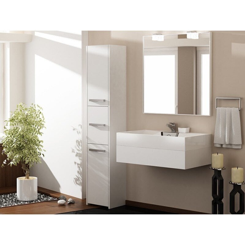 Aukšta vonios lentyna S33, balta цена и информация | Vonios spintelės | pigu.lt
