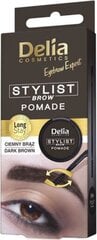 Помада для бровей Delia Eyebrow Stylist Brow Pomade Dark Brown, 4гр цена и информация | Карандаши, краска для бровей | pigu.lt