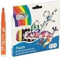 Фломастеры Flash Fiorello, 11 цветов + ластик цена и информация | Принадлежности для рисования, лепки | pigu.lt
