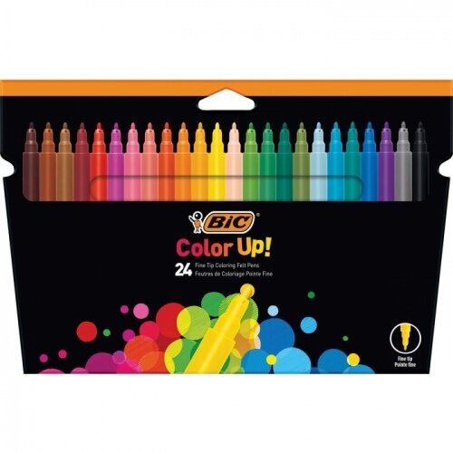 Flomasteriai Bic Felt Pens Color Up, 24 spalvų rinkinys 499317 kaina ir informacija | Piešimo, tapybos, lipdymo reikmenys | pigu.lt