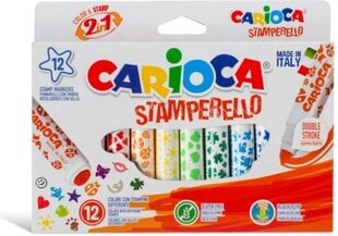 Flomasteriai su antspaudukais Carioca, 12 spalvų цена и информация | Принадлежности для рисования, лепки | pigu.lt