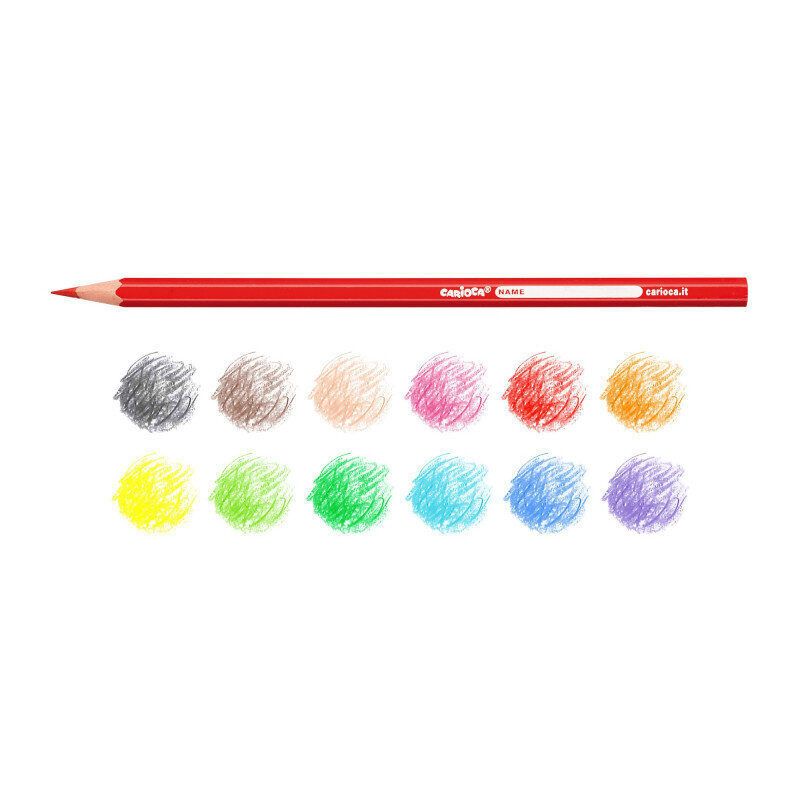 Spalvotų pieštukų rinkinys Carioca, 12 spalvų цена и информация | Piešimo, tapybos, lipdymo reikmenys | pigu.lt