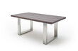 Valgomojo stalas MC Akcent Castello, 200x100 cm, tamsiai rudas/sidabrinis kaina ir informacija | Virtuvės ir valgomojo stalai, staliukai | pigu.lt