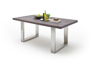 Обеденный стол MC Akcent Castello, 220x100 см, темно-коричневый/серебристый цена и информация | Кухонные и обеденные столы | pigu.lt
