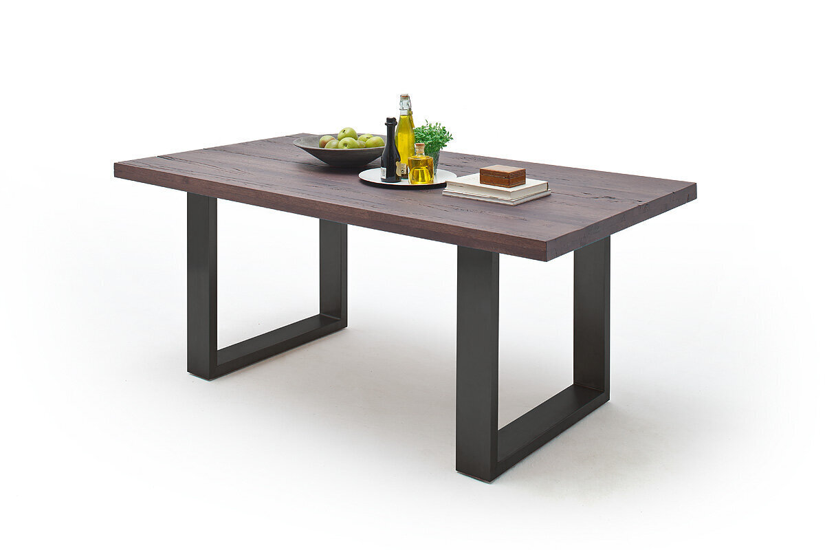 Valgomojo stalas MC Akcent Castello, 220x100 cm, tamsiai rudas/pilkas kaina ir informacija | Virtuvės ir valgomojo stalai, staliukai | pigu.lt