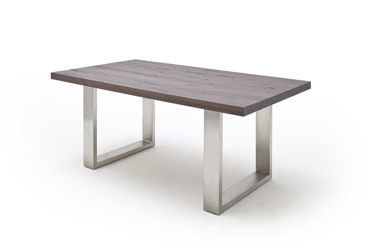 Valgomojo stalas MC Akcent Castello, 260x100 cm, tamsiai rudas/sidabrinis kaina ir informacija | Virtuvės ir valgomojo stalai, staliukai | pigu.lt