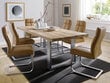 Valgomojo stalas MC Akcent Castello, 220x100 cm, šviesiai rudas/sidabrinis kaina ir informacija | Virtuvės ir valgomojo stalai, staliukai | pigu.lt