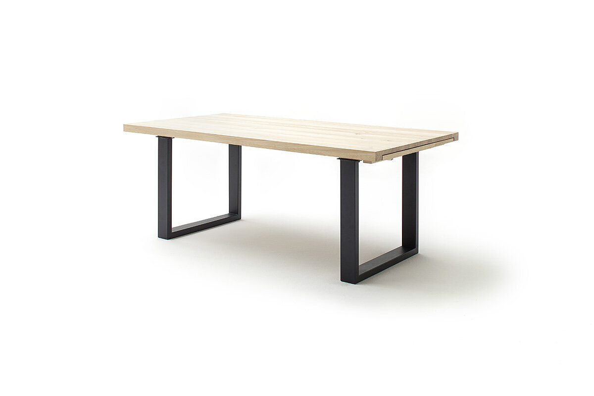 Išskleidžiamas stalas MC Akcent Dayton, 220/320x100 cm, šviesiai rudas/pilkas kaina ir informacija | Virtuvės ir valgomojo stalai, staliukai | pigu.lt