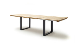Išskleidžiamas stalas MC Akcent Dayton, 200/300x100, rudos spalvos/pilkas kaina ir informacija | Virtuvės ir valgomojo stalai, staliukai | pigu.lt