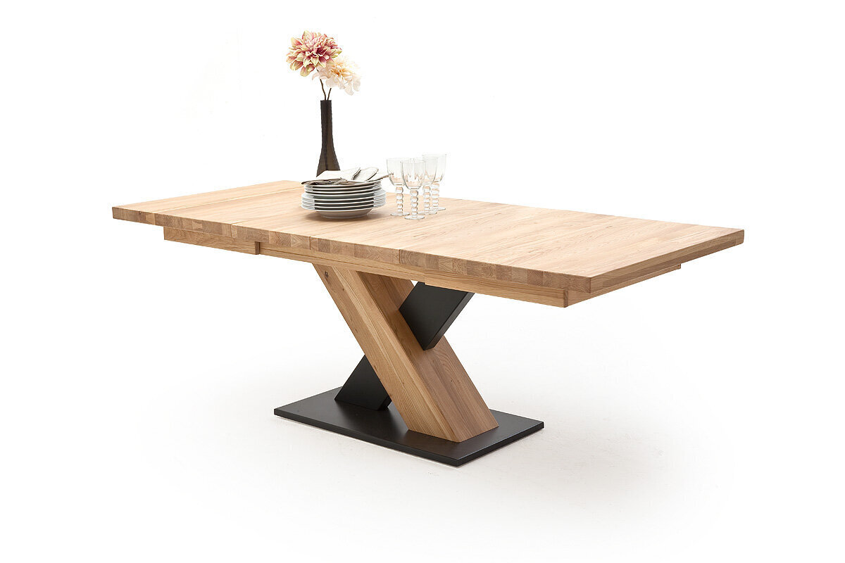 Išskleidžiamas stalas MC Akcent Mendoza A, 180/270x100 cm, šviesiai rudas kaina ir informacija | Virtuvės ir valgomojo stalai, staliukai | pigu.lt
