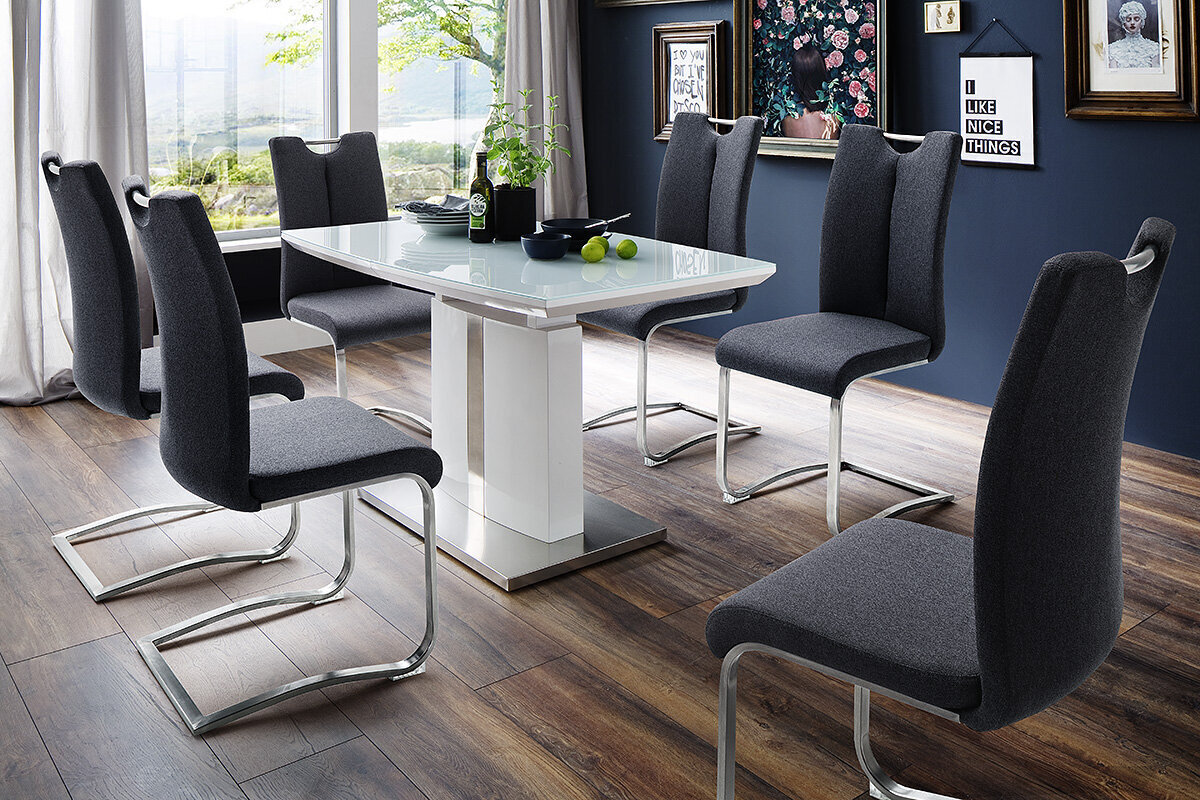 2-jų kėdžių komplektas MC Akcent Artos XL, pilkas kaina ir informacija | Virtuvės ir valgomojo kėdės | pigu.lt