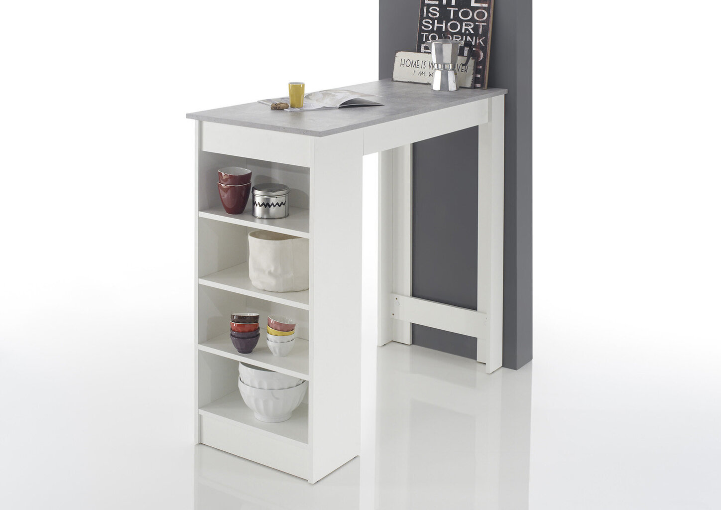 Baro staliukas MC Akcent Mojito B, pilkas/baltas kaina ir informacija | Virtuvės ir valgomojo stalai, staliukai | pigu.lt